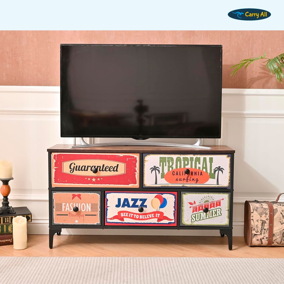 CARRY ALL - Mueble Cajonera 5 Cajones Decorados Carry All® Línea Vintage