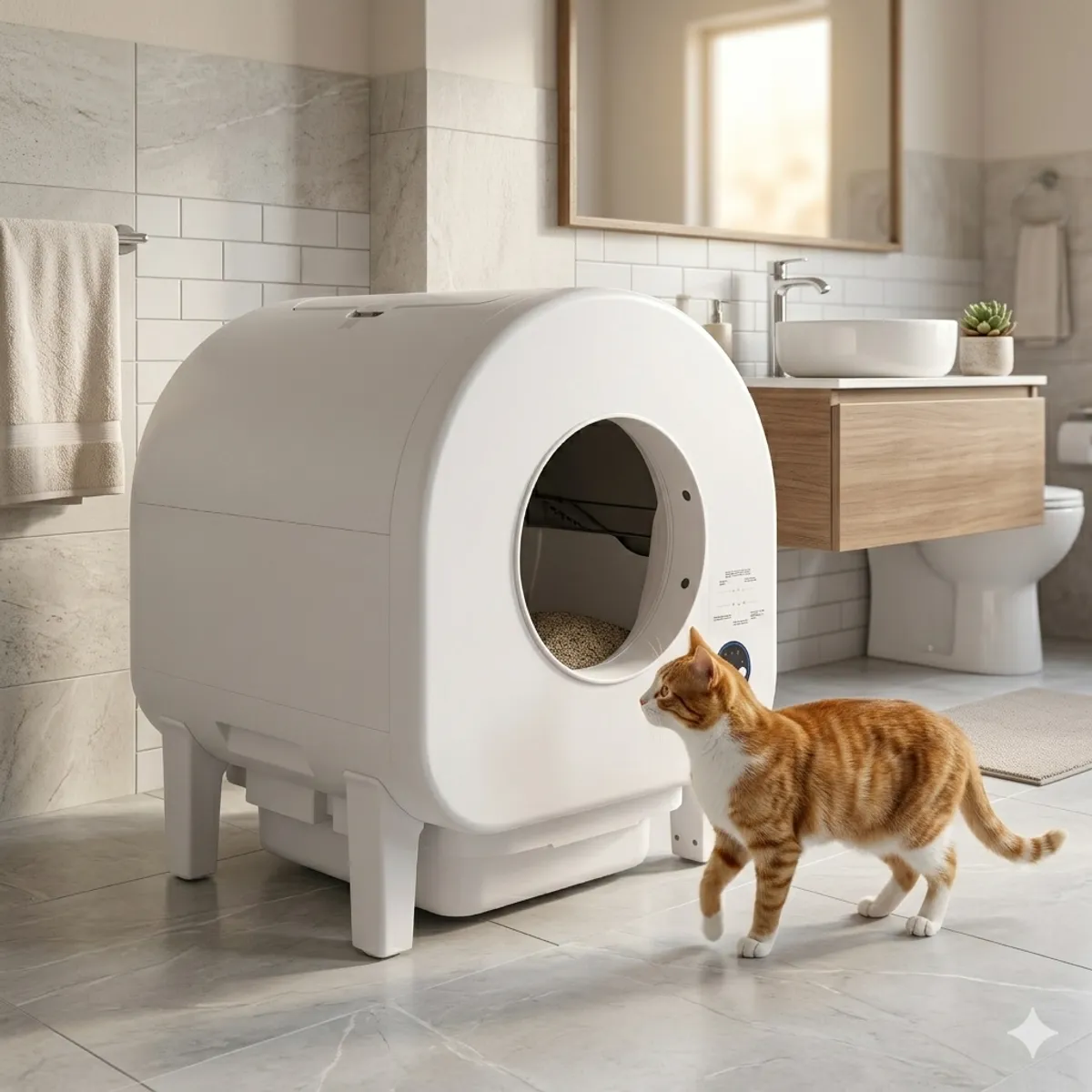 RAGNAR - Arenero Para Gatos Con Sistema Wifi Limpieza Automática