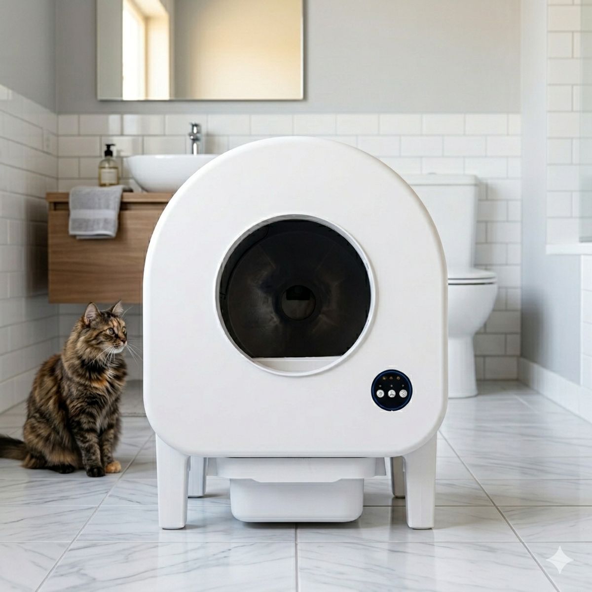 RAGNAR - Arenero Para Gatos Con Sistema Wifi Limpieza Automática