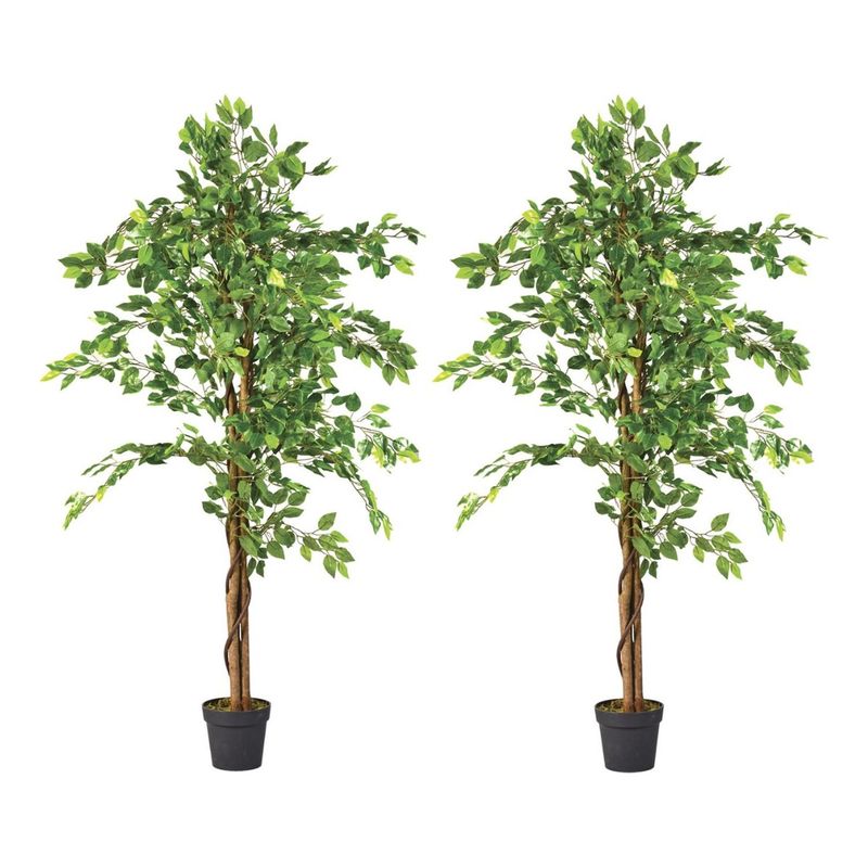ARBUSTO REAL - 2 X 1 Plantas Artificiales Ficus 160 Cm Verde