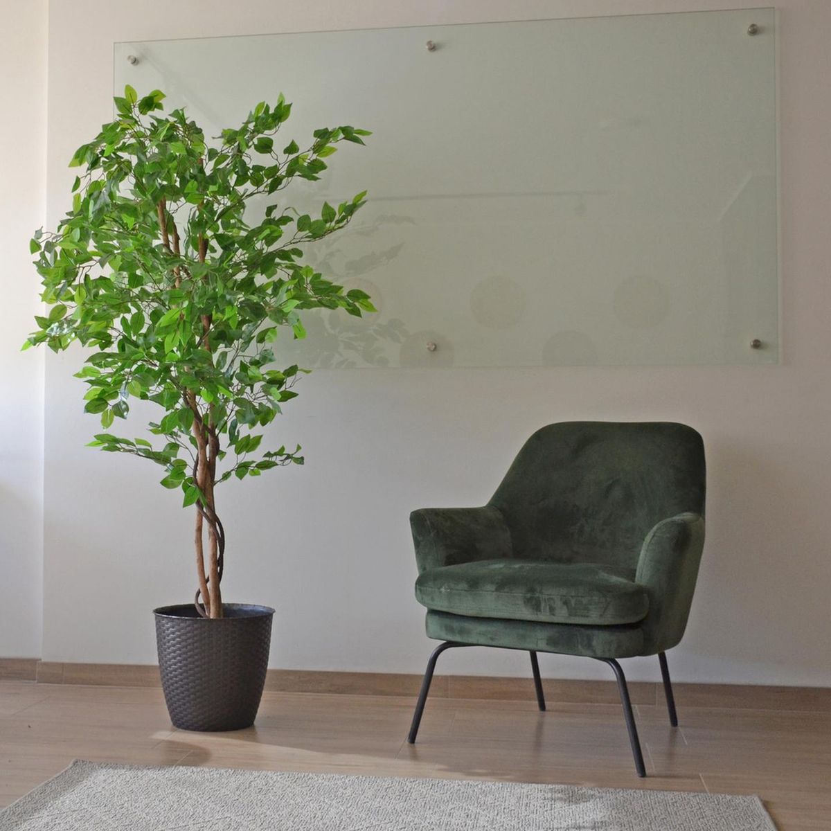 ARBUSTO REAL - 2 X 1 Plantas Artificiales Ficus 160 Cm Verde