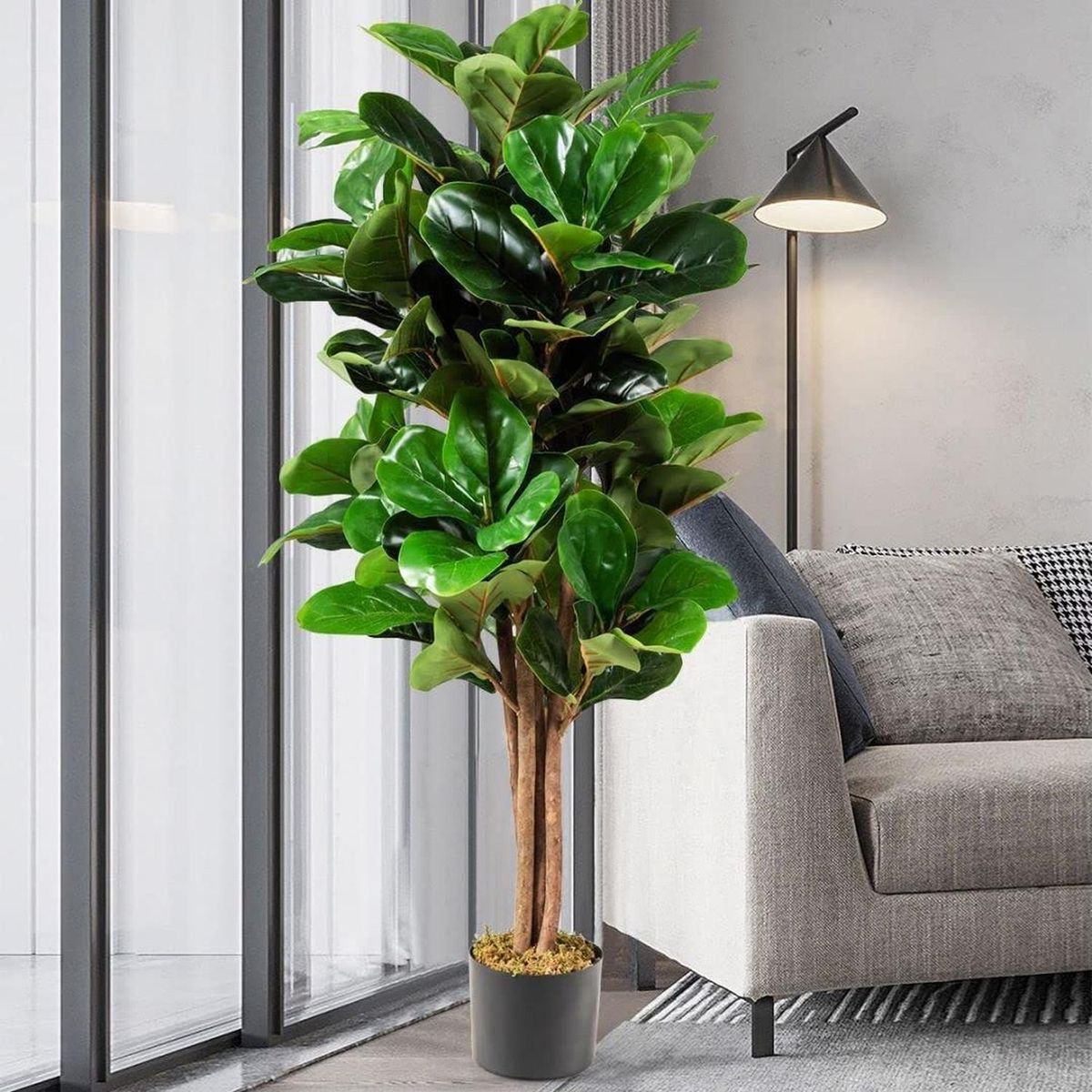 ARBUSTO REAL - Planta Artificial Ficus Lyrata 150 Cm Verde