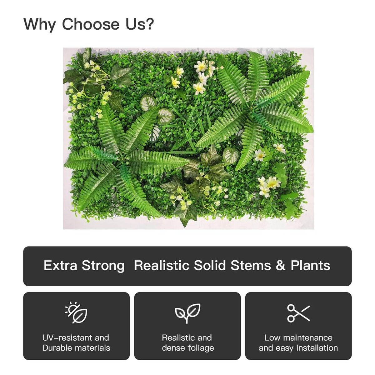 ARBUSTO REAL - Jardín Muro Vertical Artificial A Palmeta Plantas 60x40 Cm