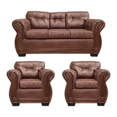 AMERICA DECORA - Living Con Respaldo Confortable 5 Cuerpos Taurus 3+1+1 Envejecido X