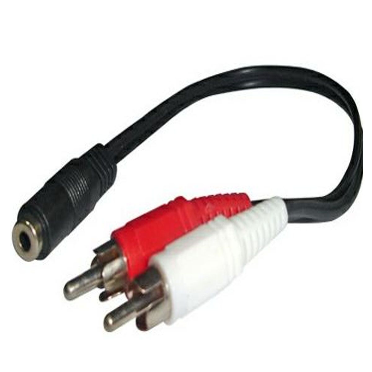 GENERICO - ADAPTADOR DE AUDIO 2 RCA M A 3.5 PLUG H, 23 CMS.