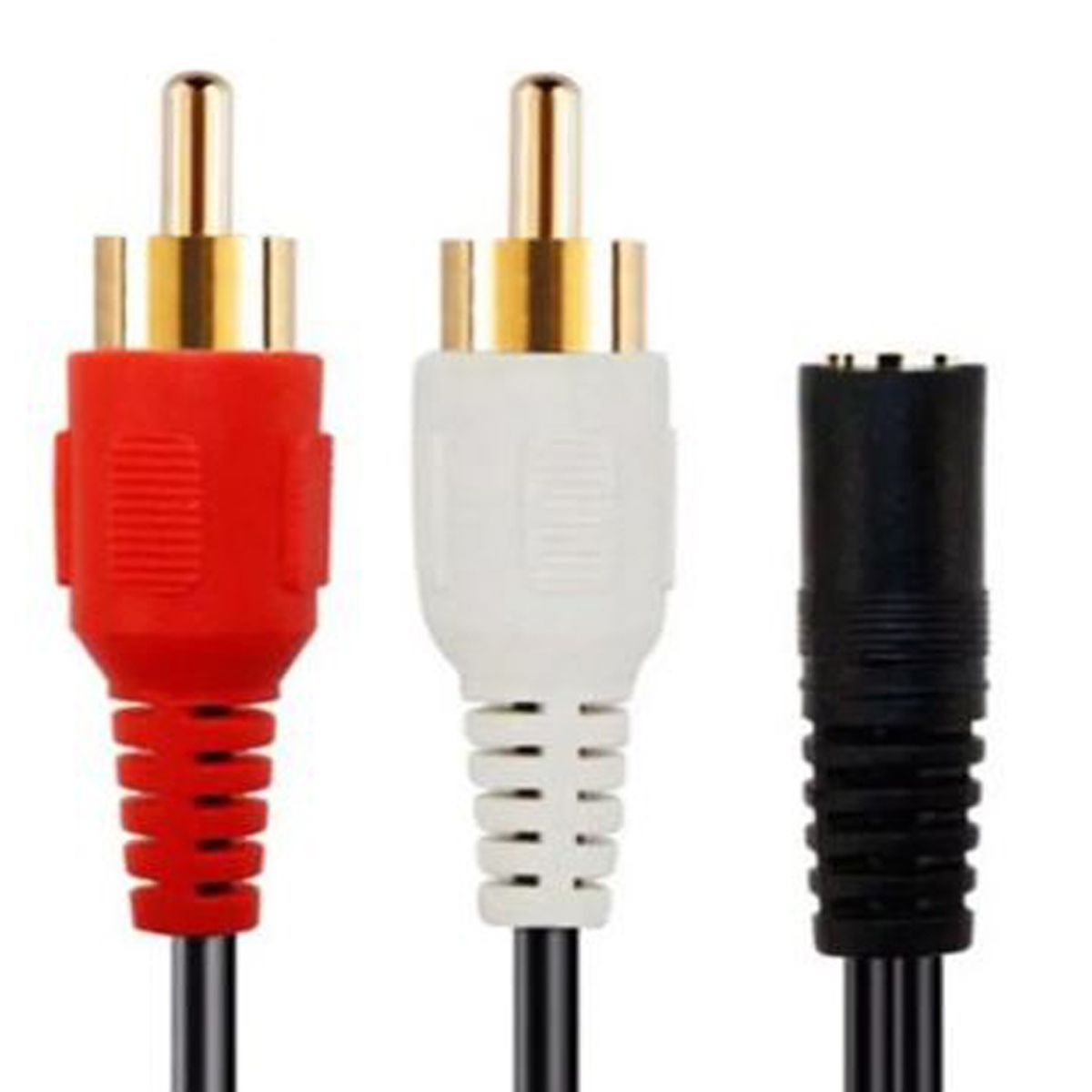 GENERICO - ADAPTADOR DE AUDIO 2 RCA M A 3.5 PLUG H, 23 CMS.