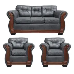 AMERICA DECORA - Living Con Respaldo Confortable 5 Cuerpos Taurus 3+1+1 Envejecido X