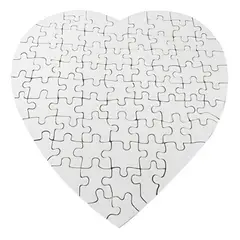 TODOK - Pack 5 Puzzles Sublimable/insumos Con Forma De Corazón 75pz