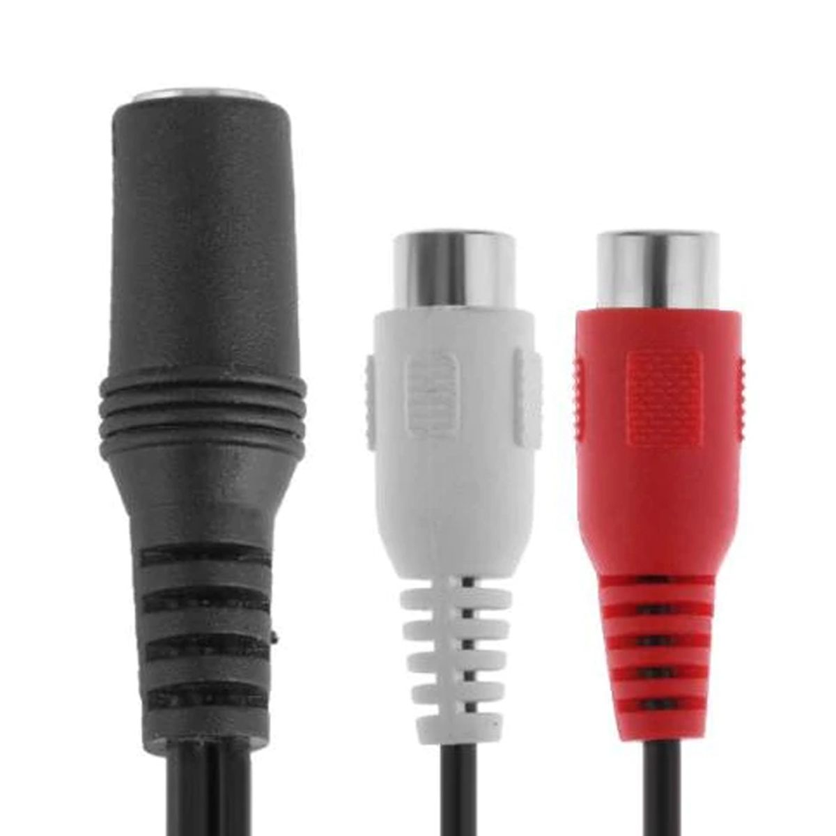 GENERICO - ADAPTADOR DE AUDIO 2 RCA H A 3.5 PLUG H, 20 CMS.