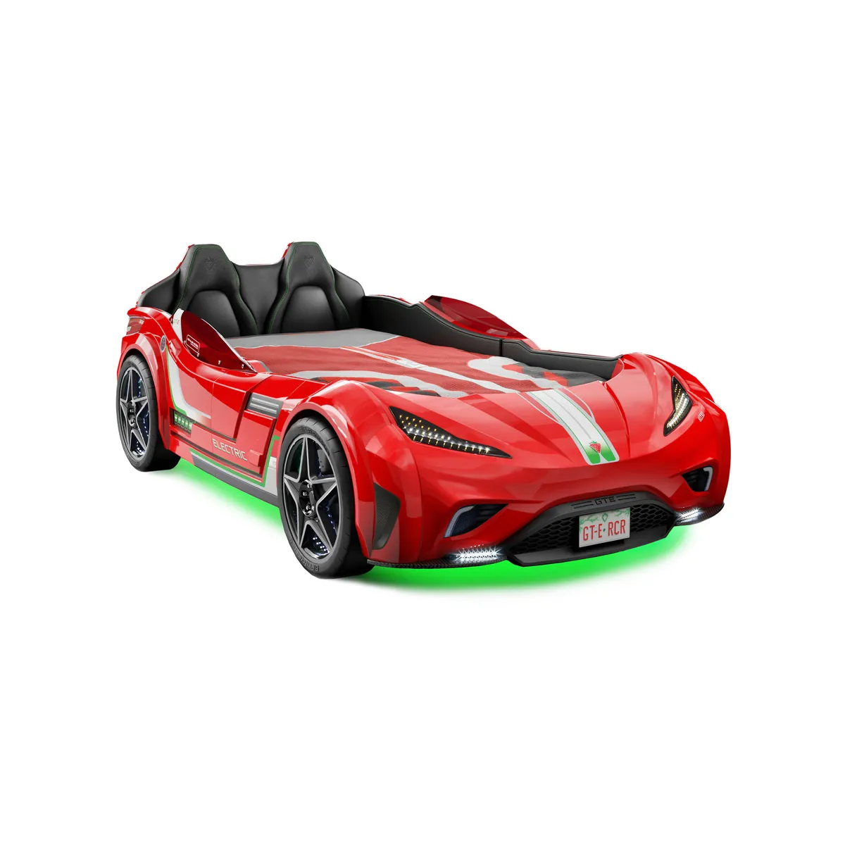 ECOMUSO - CAMA AUTO GTE 1PLAZA DE LUJO CON LUCES ROJO