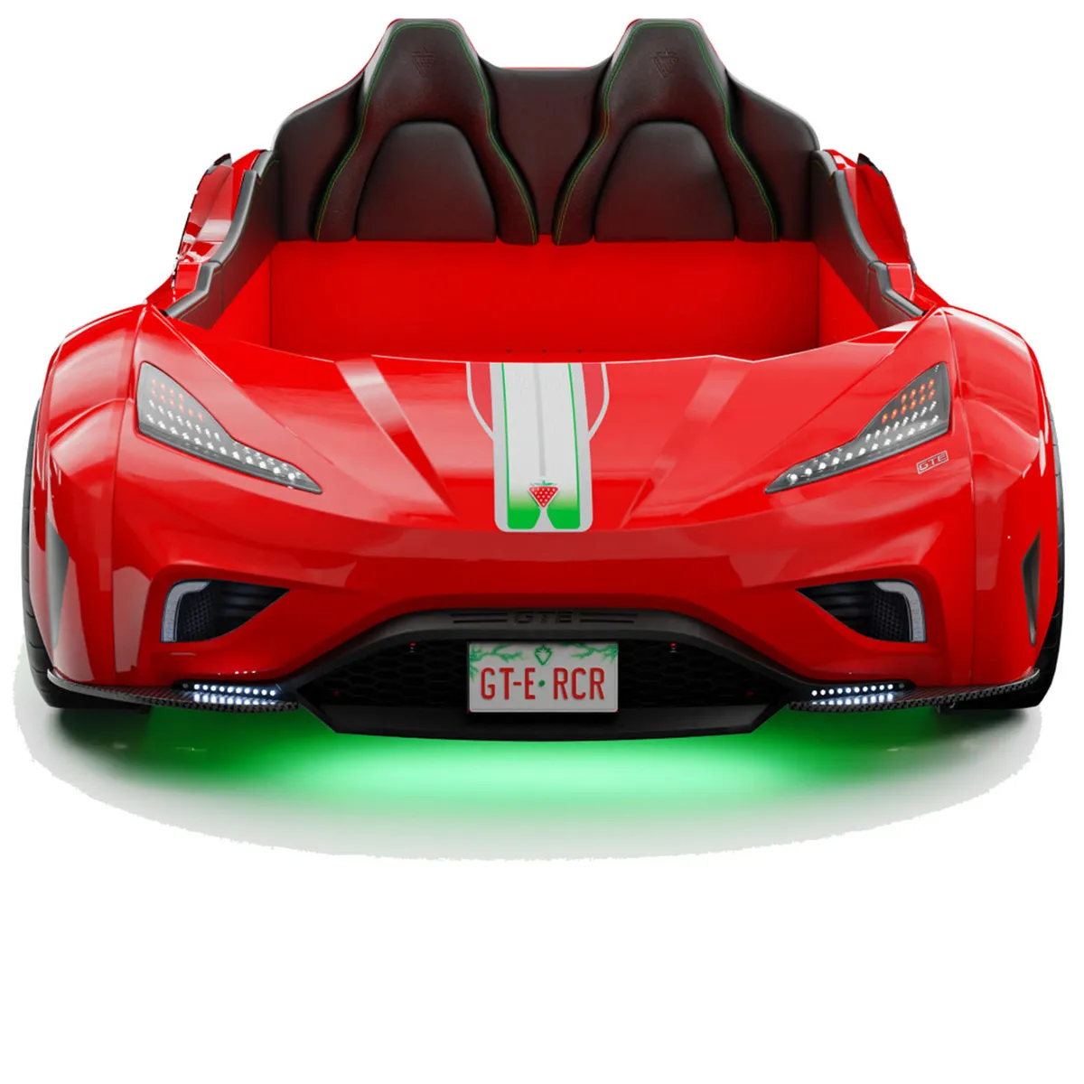 ECOMUSO - CAMA AUTO GTE 1PLAZA DE LUJO CON LUCES ROJO