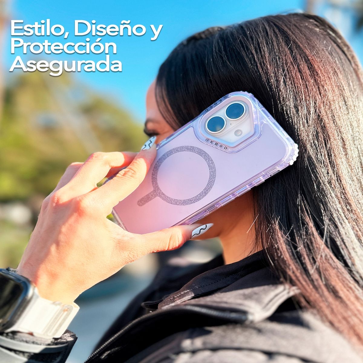 KBOD - Carcasa 360 Antigolpe Magnetic Brillo Kbod Urban Play Shinny Para iPhone 16 Pro Max Fucsia