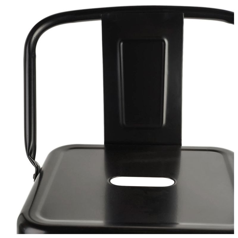 NOVAHUS - Piso Taburete Tolix Con Respaldo - Negro