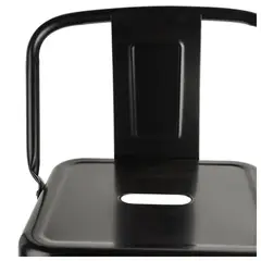 NOVAHUS - Piso Taburete Tolix Con Respaldo - Negro
