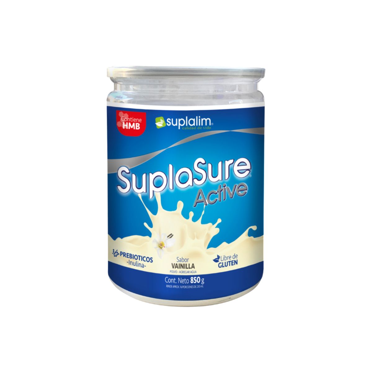 SUPLALIM - SuplaSure® Active Vainilla  Nutrición Completa para Adultos Activos y Mayores Sin Lactosa