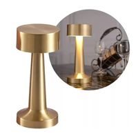 Lampara de Mesa Touch Led Recargable USB Dorada