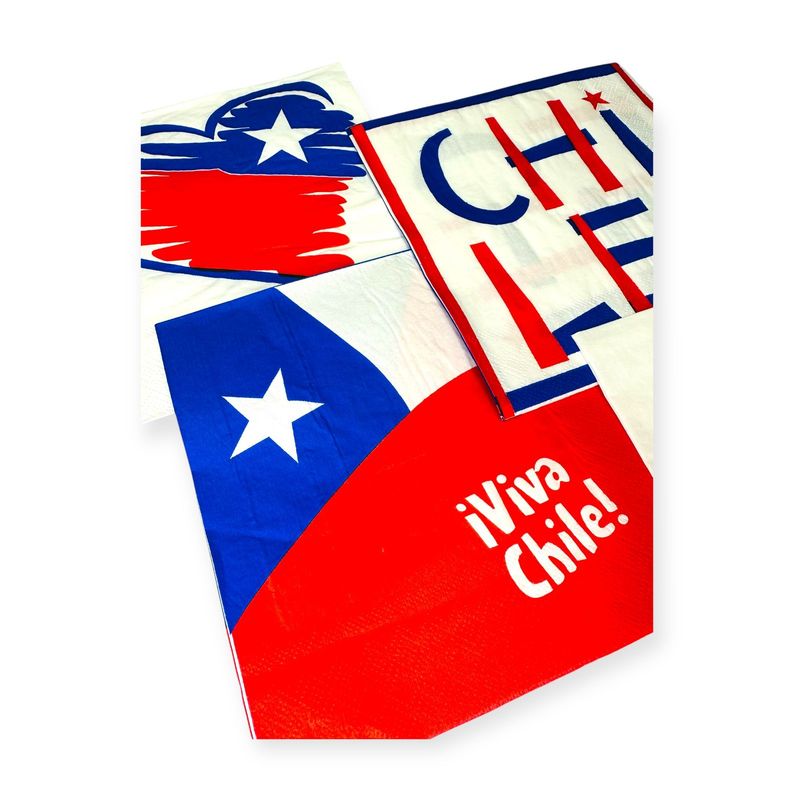 GENERICO - Servilletas Fiestas Patrias Chile x80 Cotillon Diseños