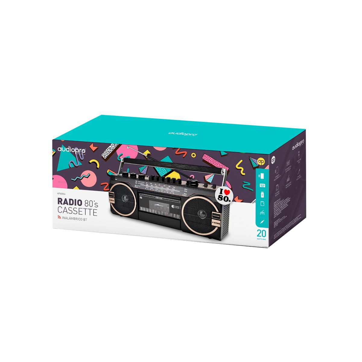 AUDIOPRO - Radio Retro Cassette X-Bass 10W USB SD Recargable - SC