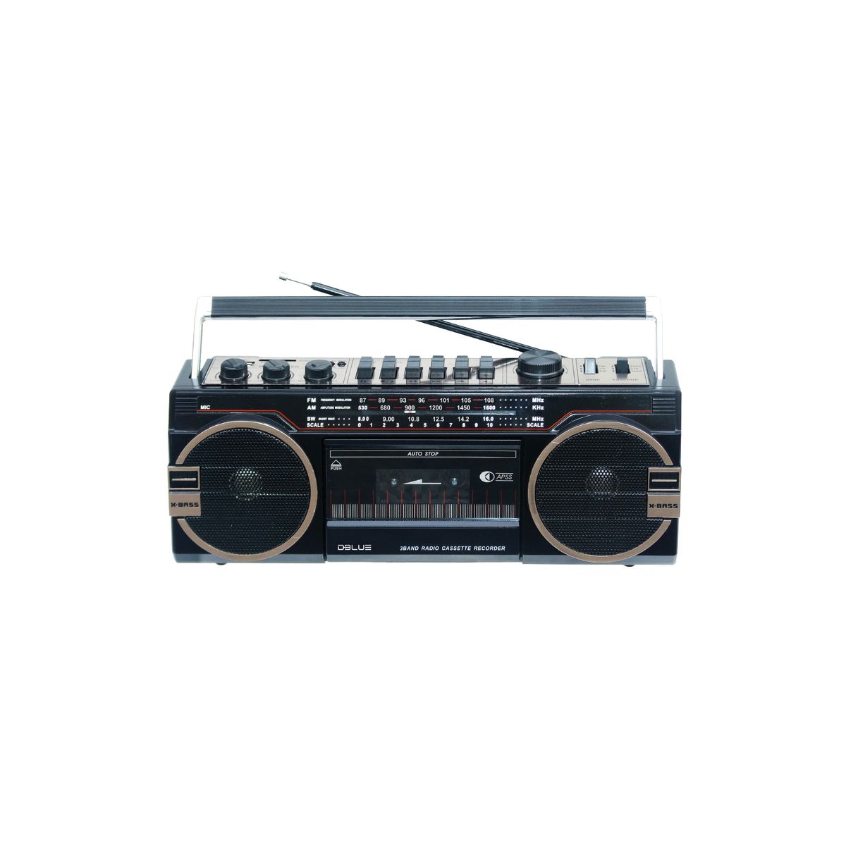 AUDIOPRO - Radio Retro Cassette X-Bass 10W USB SD Recargable - SC