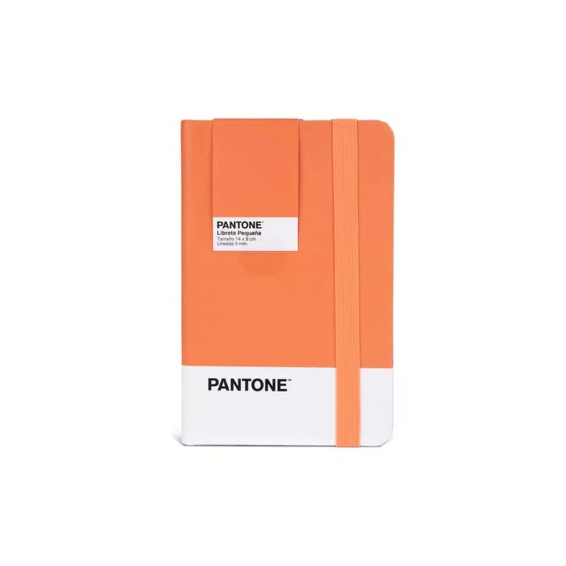 GENERICO - Libreta Pequeña 14x9cm Con Elastico Pantone - Naranja