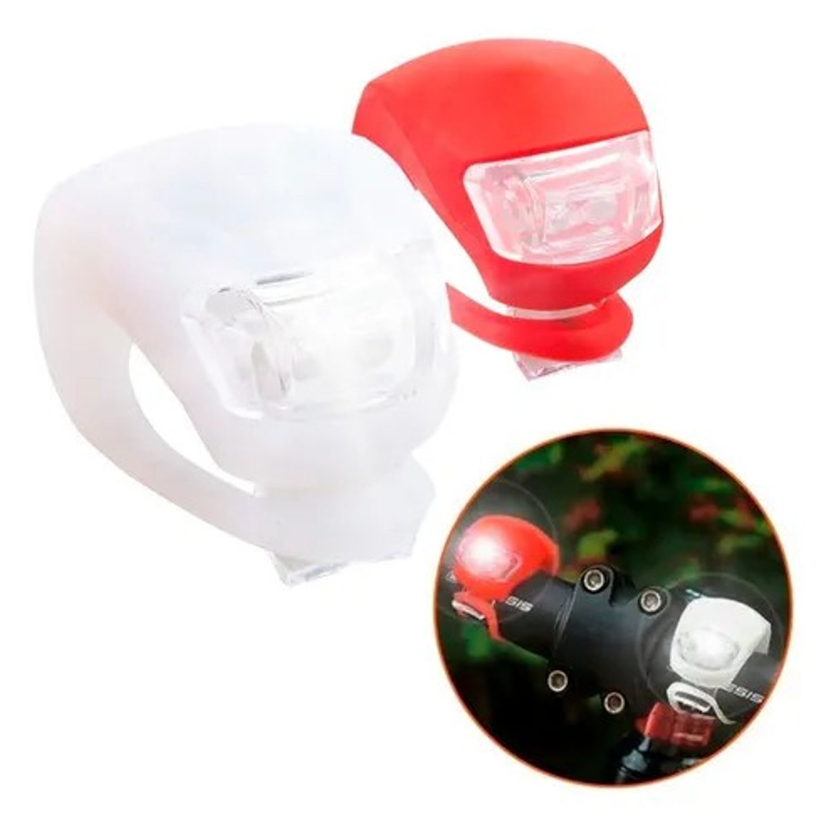 GENERICO - Luces Led Impermeables roja blanca Para Bici scooter bolso