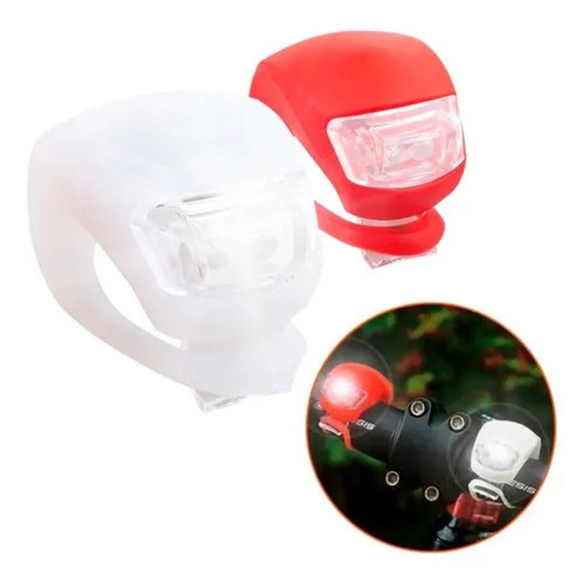 GENERICO - Luces Led Impermeables roja blanca Para Bici scooter bolso