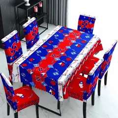 GENERICO - Set Mantel Dieciochero Más 6 Fundas Sillas Fiestas Patrias