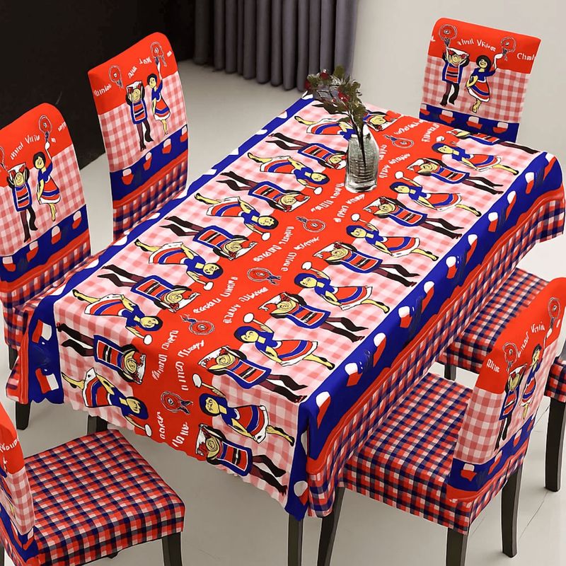 GENERICO - Set Mantel Dieciochero Más 6 Fundas Sillas Fiestas Patrias