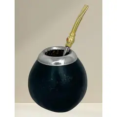 GENERICO - Mate Artesanal De Calabaza Con Virola De Aluminio + Bombilla