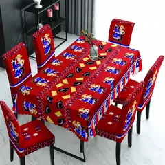 GENERICO - Set Mantel Dieciochero Más 6 Fundas Sillas Fiestas Patrias