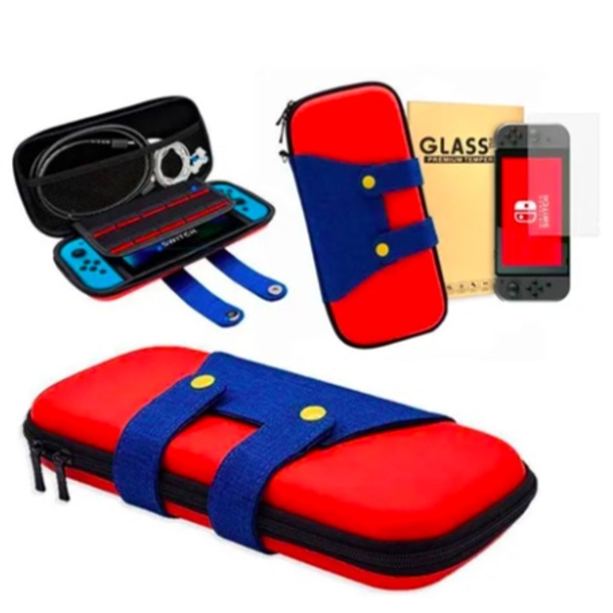 ATLAS - Estuche Nintendo Switch Lite + Mica Protectora Azul