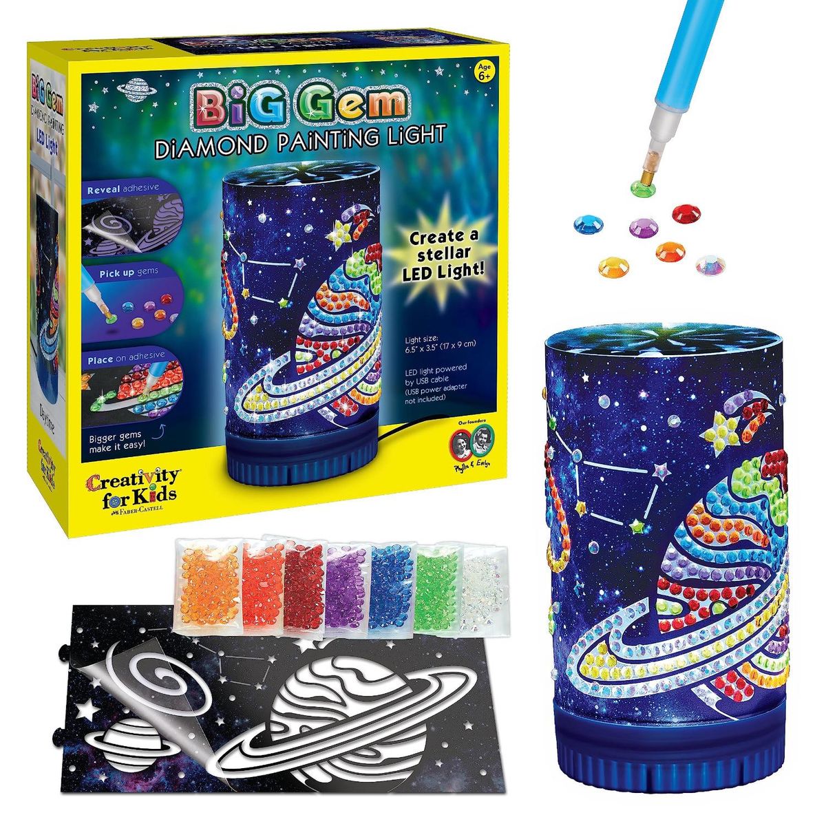 FABER-CASTELL - Juguete Creativity for Kids Pintura con Gemas Luz LED