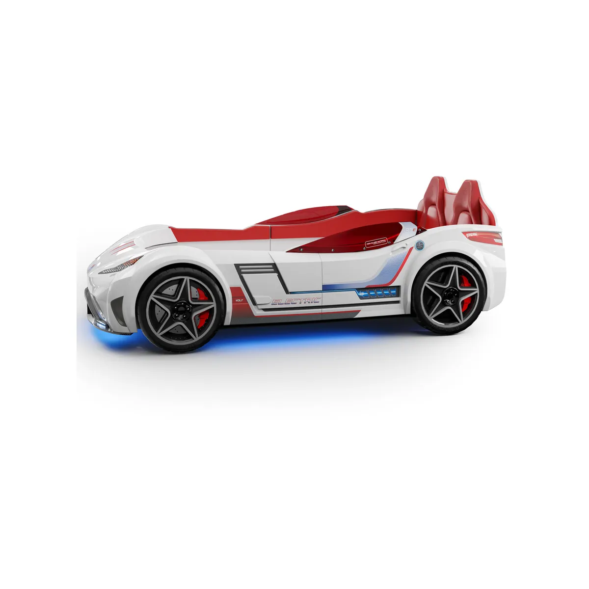 ECOMUSO - CAMA AUTO GTE 1PLAZA DE LUJO CON LUCES BLANCO