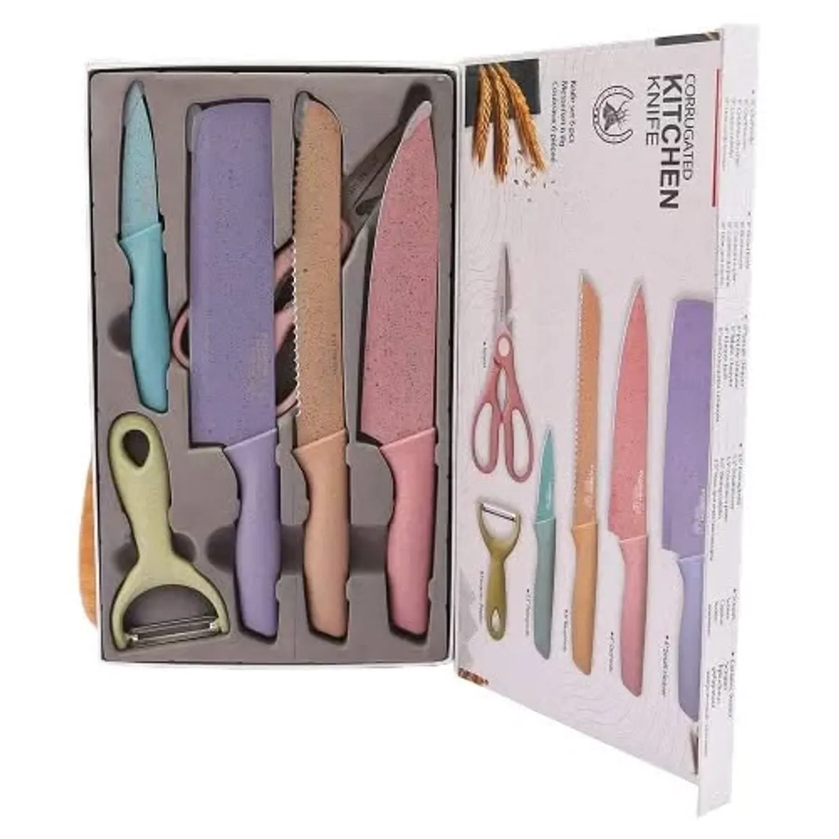 GENERICO - Set de cuchillos cocina 6 piezas