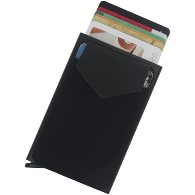 GENERICO - Tarjetero Billetera Porta Tarjetas Con Bolsillo Metálico
