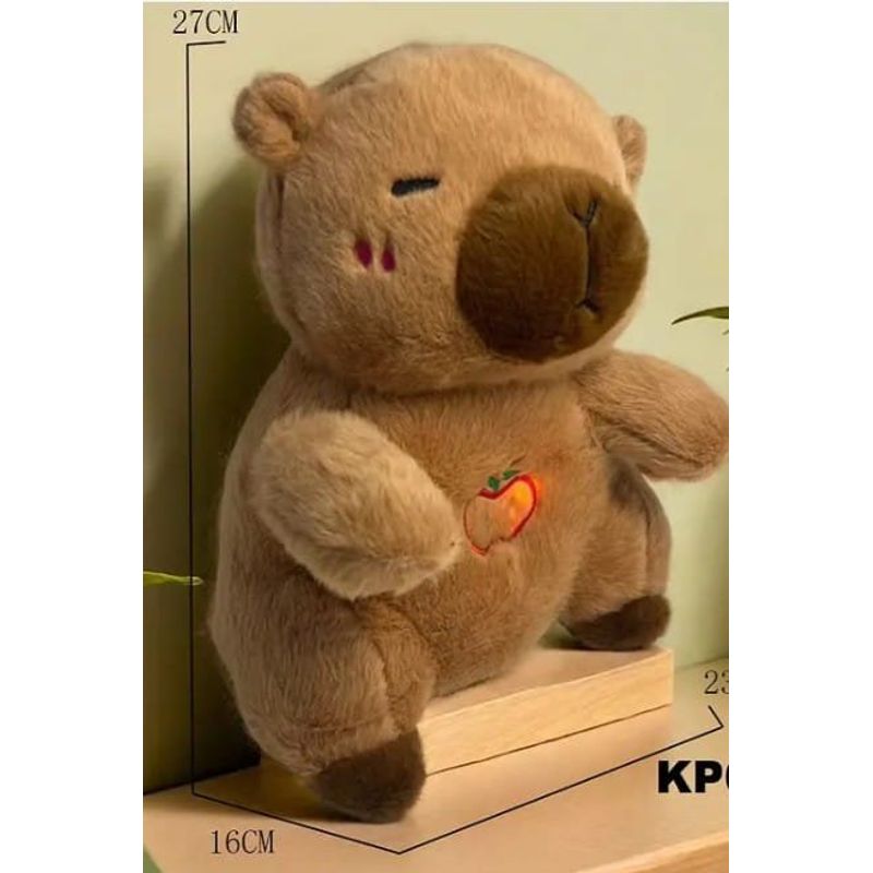 GENERICO - Peluche capybara respira con luz y musica 27cm