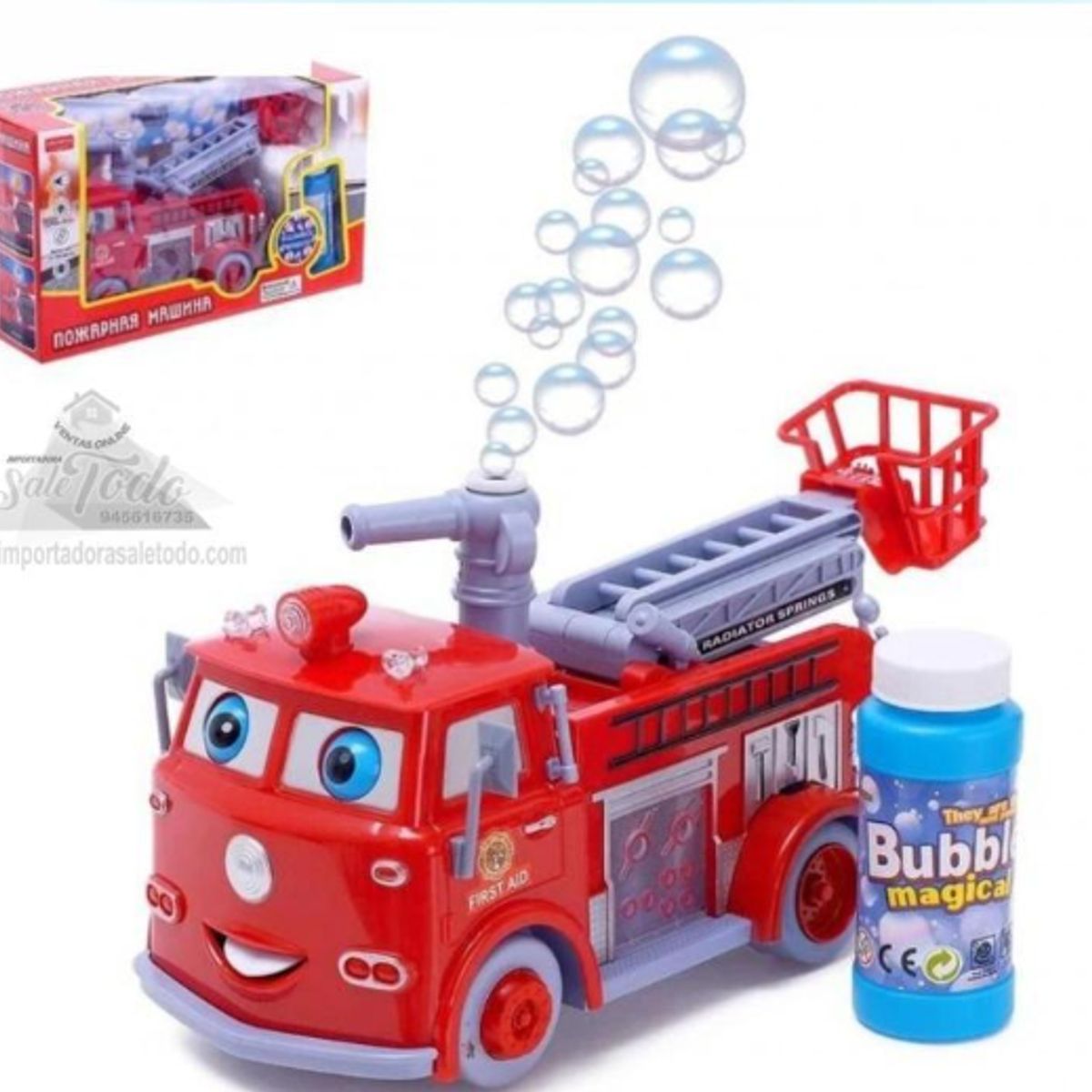 GENERICO - Camión De Bombero Lanza Burbuja Luces Y Sonido