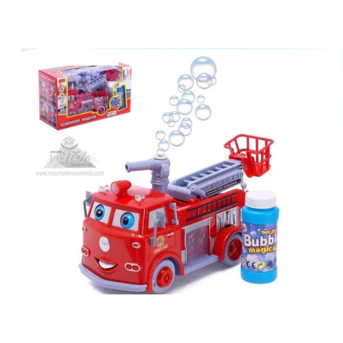 GENERICO - Camión De Bombero Lanza Burbuja Luces Y Sonido