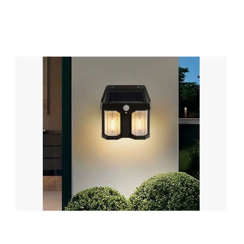 GENERICO - PACK DE 4 Lámparas Doble Pared Solar Foco Sensor Movimiento SKU CN