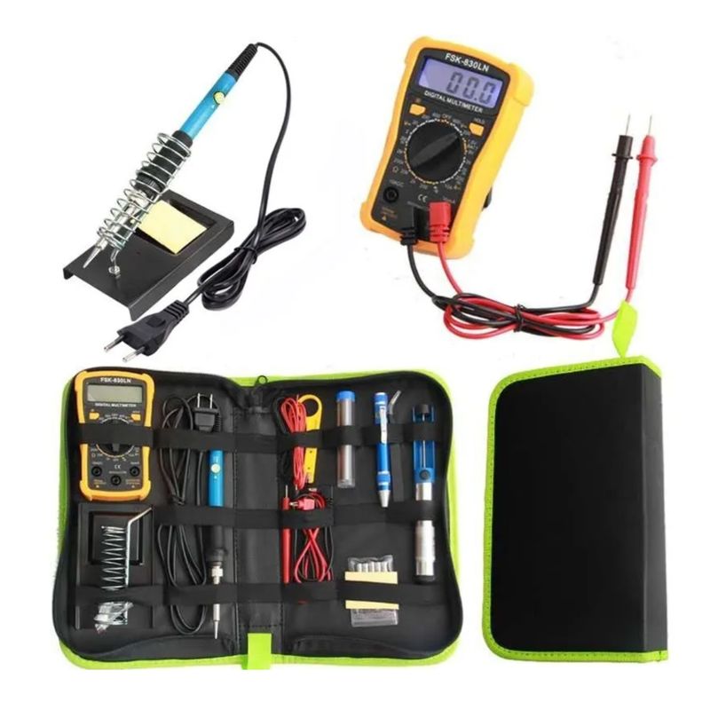 GENERICO - Kit Eléctrico Cautín 60w Regulable 17 Accesorios