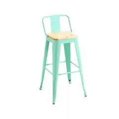 HABITA2 CHILE - Taburete Tolix metal con asiento de madera 66 cm - Menta