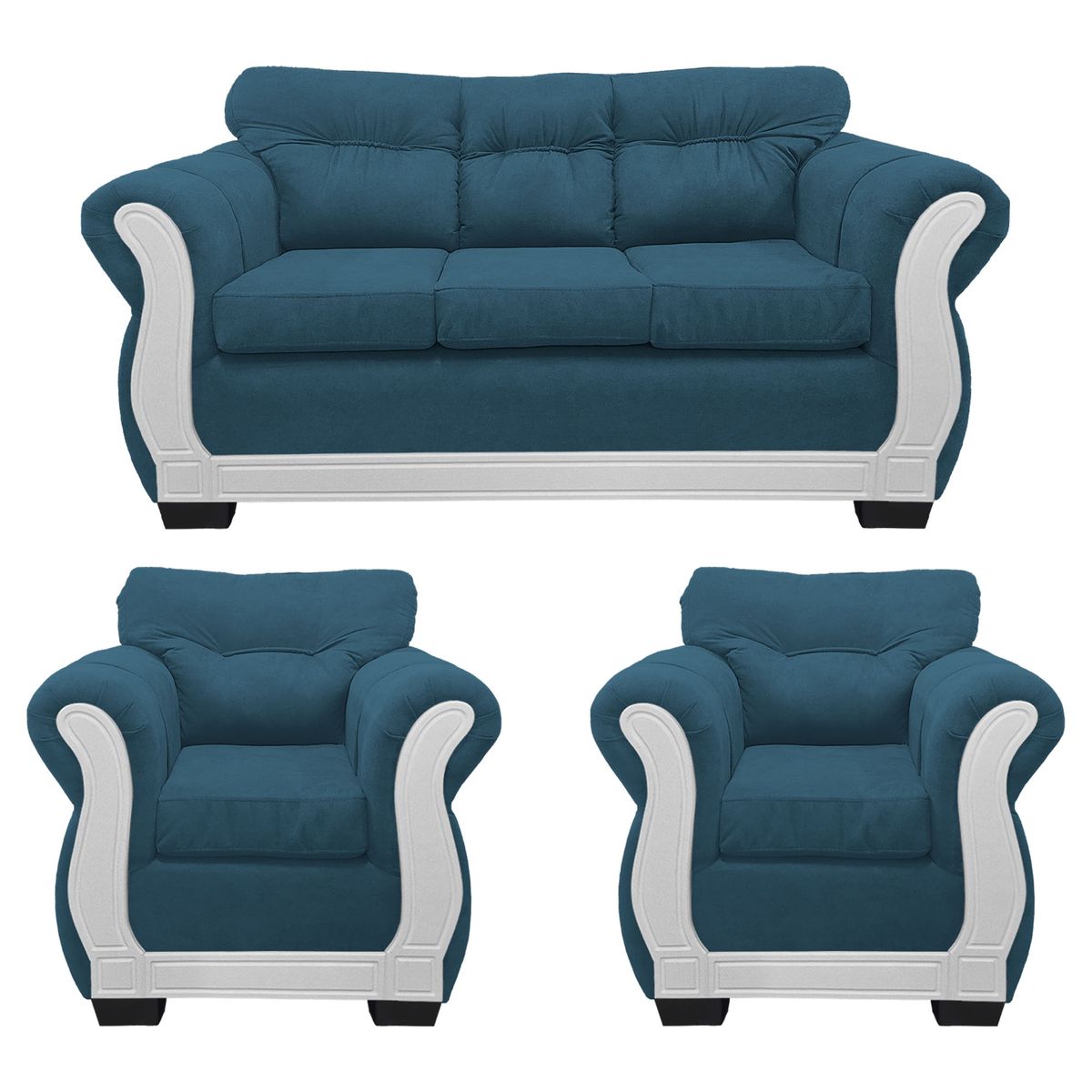 AMERICA DECORA - Living Con Respaldo Confortable 5 Cuerpos Taurus 3+1+1 Chenille TB