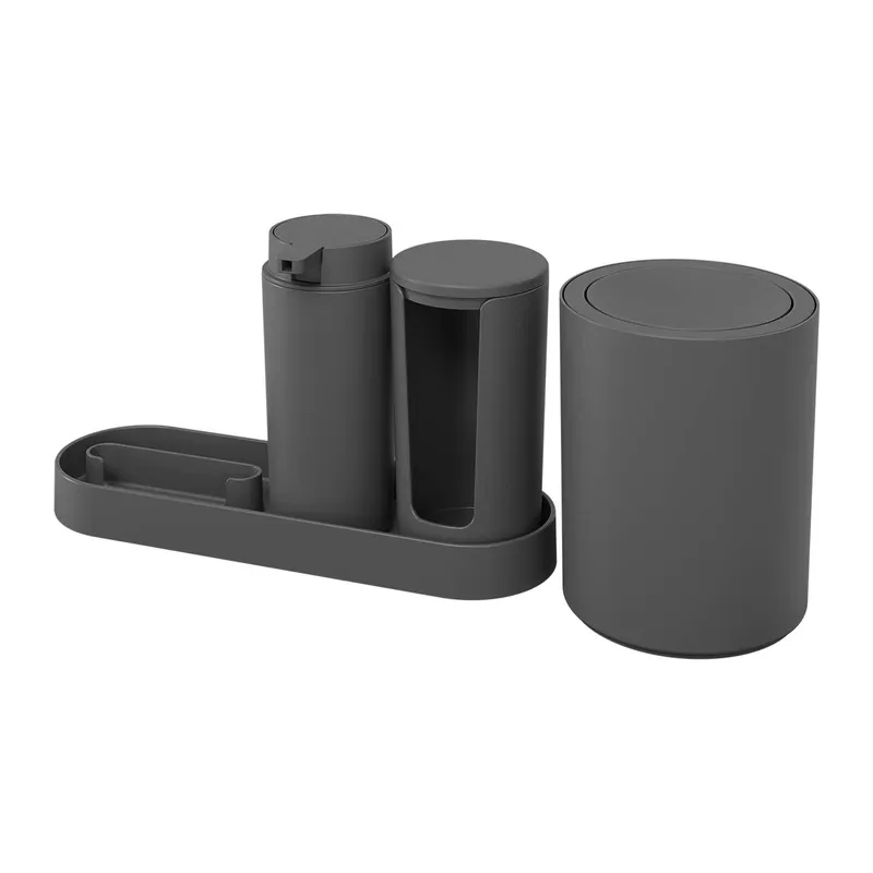 COZA - Conjunto para Baño Serene 4 Piezas Gris Grafito 