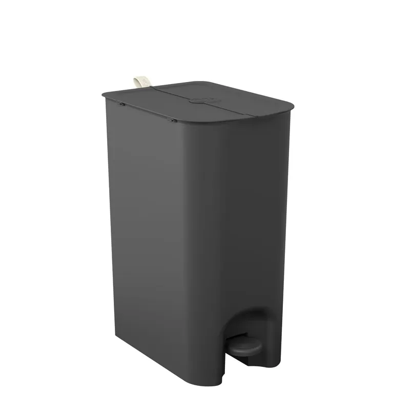 COZA - Basurero con Pedal 10+10 L Negro con Asa 