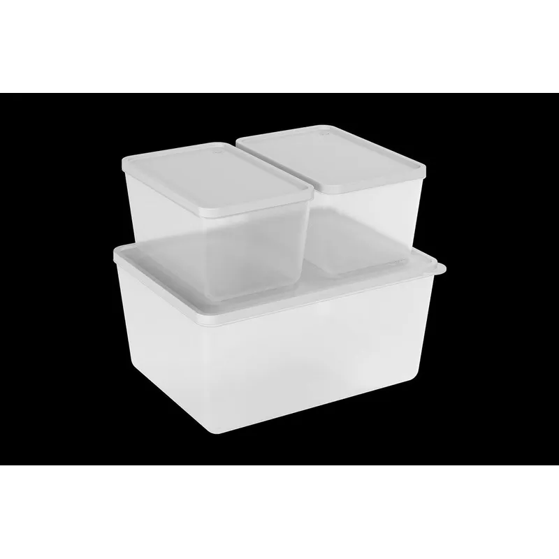 COZA - Set de Potes con Tapa Basic 3 Piezas Natural 