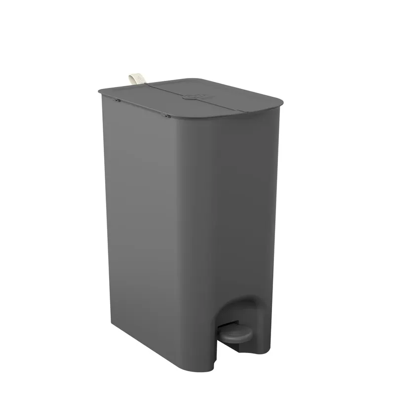 COZA - Basurero Mariposa con Pedal 20L Gris Grafito con Asa 