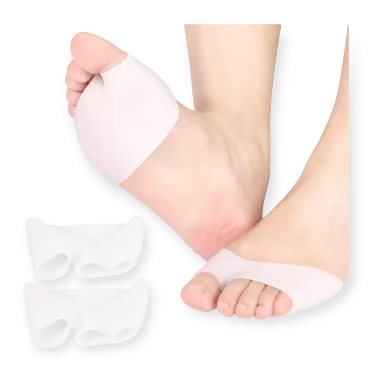 GENERICO - Par de Plantillas de Gel Metatarso con Dedo Fascitis Juanete