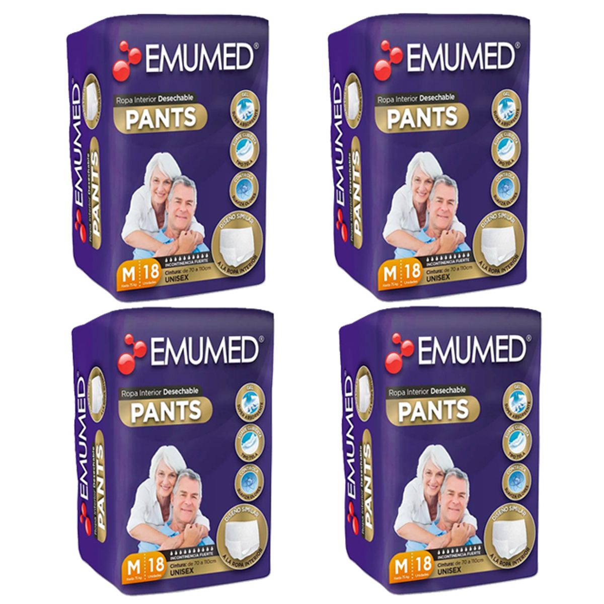 EMUMED - Pañal Pants Emumed M 18 (X4)