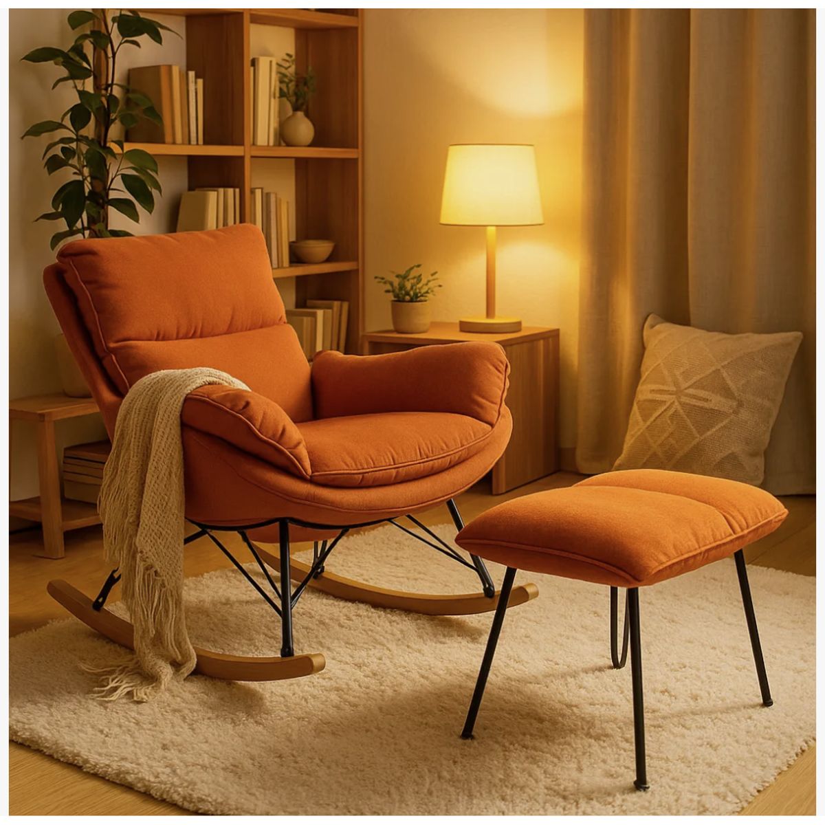 HOMER DESIGN - Sillon Mecedor Silla Mecedora Sitial Reposa De Pie Talla L