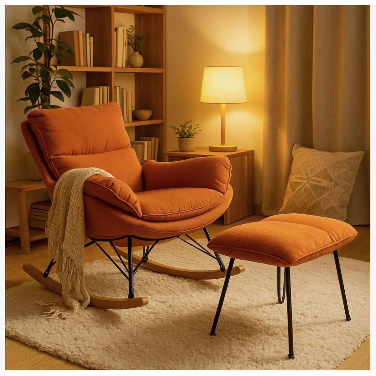 HOMER DESIGN - Sillon Mecedor Silla Mecedora Sitial Reposa De Pie Talla L